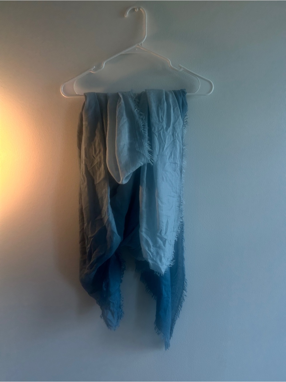 Light Blue Ombre Fringe Scarf - Home Accents